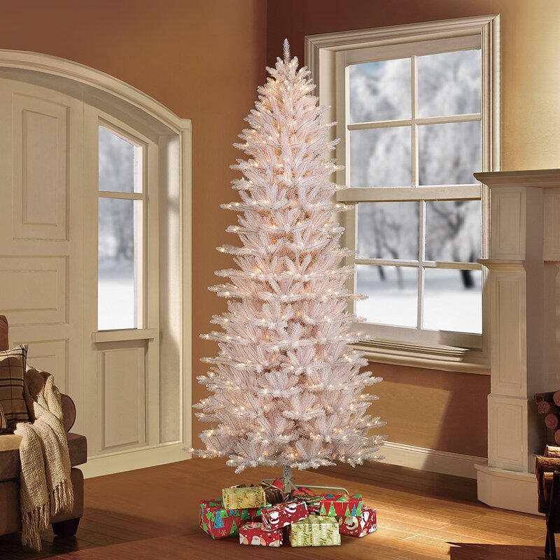 slim white christmas tree